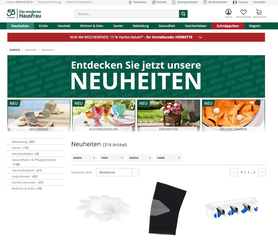 Die moderne Hausfrau online Shop Schweiz