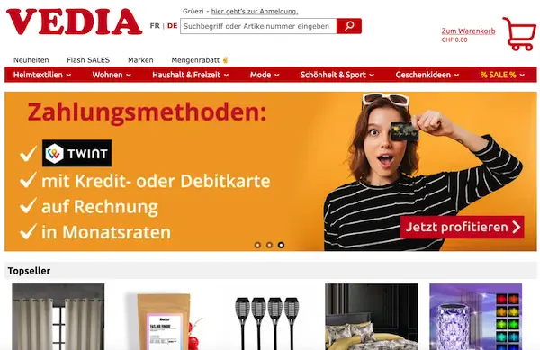 Vedia.ch online Shop
